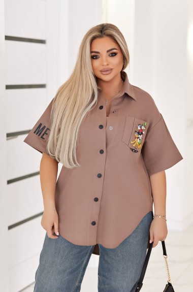 Льняная женская рубашка  IRI-059A15