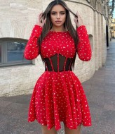 Сукня з імітацією корсету YLM-526A420