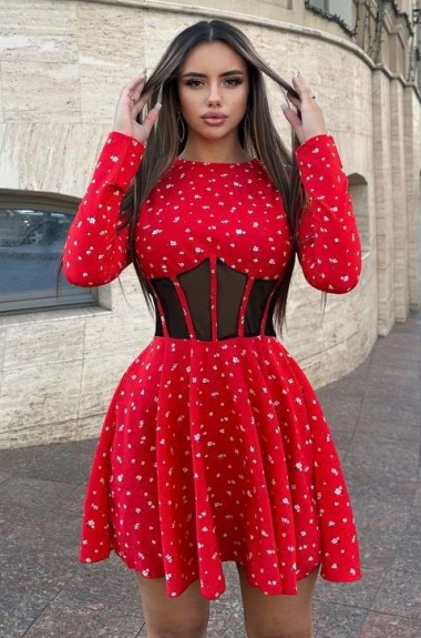 Сукня з імітацією корсету YLM-526A420