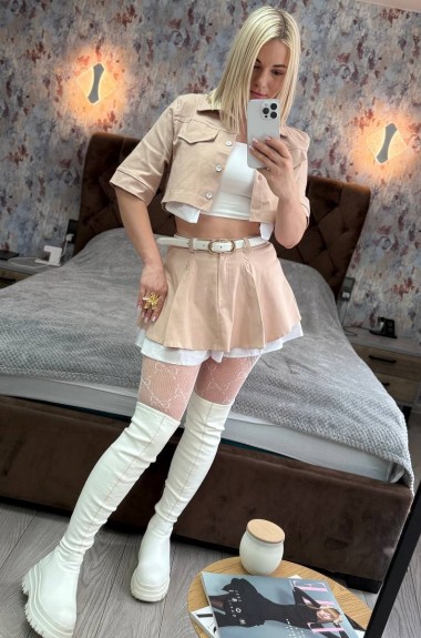 Джинсовый костюм с юбкой  MIS-193A580