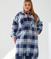 Удлиненная рубашка в клетку женская MOV-610A800