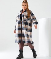 Удлиненная рубашка в клетку женская MOV-610A800