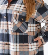 Удлиненная рубашка в клетку женская MOV-610A800