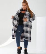 Удлиненная рубашка в клетку женская MOV-610A800