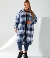Удлиненная рубашка в клетку женская MOV-610A800