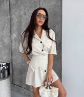 Лляна сукня з корсетним поясом BER-388A680