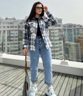 Женская теплая рубашка в клетку  YS-2068A520B570 Женская теплая рубашка в клетку  YS-2068A520B570