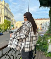 Женская теплая рубашка в клетку  YS-2068A520B570 Женская теплая рубашка в клетку  YS-2068A520B570