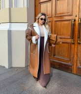 Дубленка с белым мехом  YM-7103A37B39C41 Дубленка с белым мехом  YM-7103A37B39C41