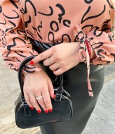 Костюм с кожаной юбкой  BEL-2003A20