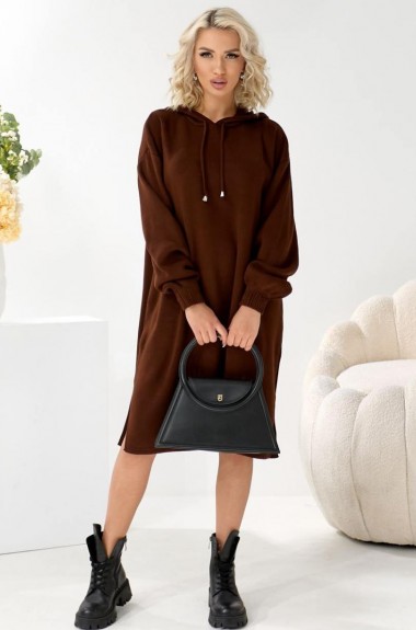 Сукня з капюшоном в стилі оверсайз IB-054A910 Сукня з капюшоном в стилі оверсайз IB-054A910