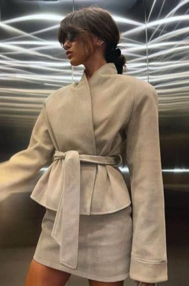 Костюм замшевый женский  KC-3351A750