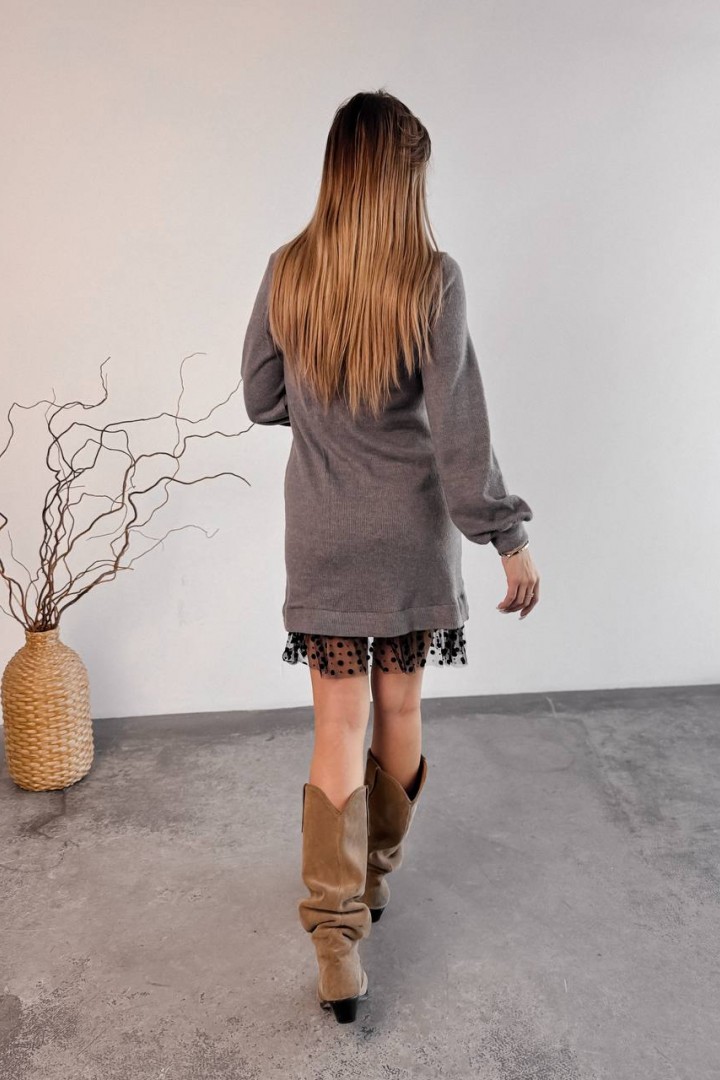 Ангоровое платье с фатином TS-466A450