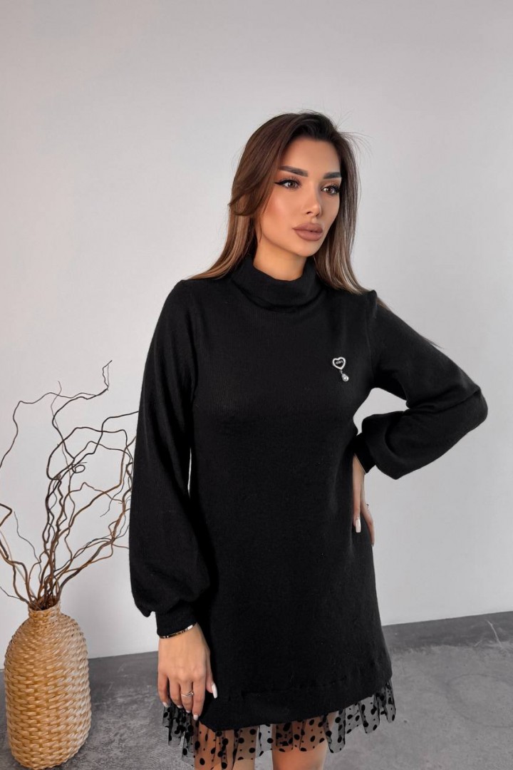 Ангоровое платье с фатином TS-466A450