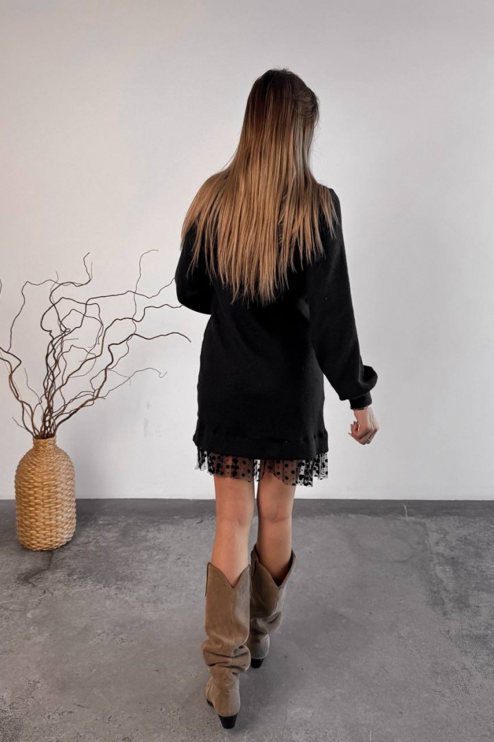 Ангоровое платье с фатином TS-466A450