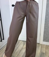 Кожаные брюки свободного кроя KG-124A390