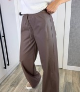 Кожаные брюки свободного кроя KG-124A390