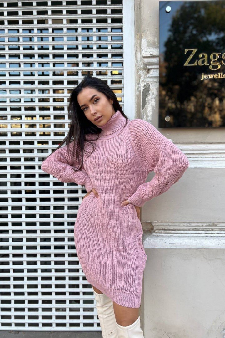 Вязаное платье с горловиной IND-5019A560