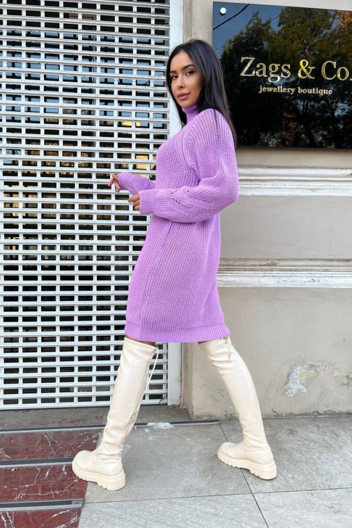 Вязаное платье с горловиной IND-5019A560