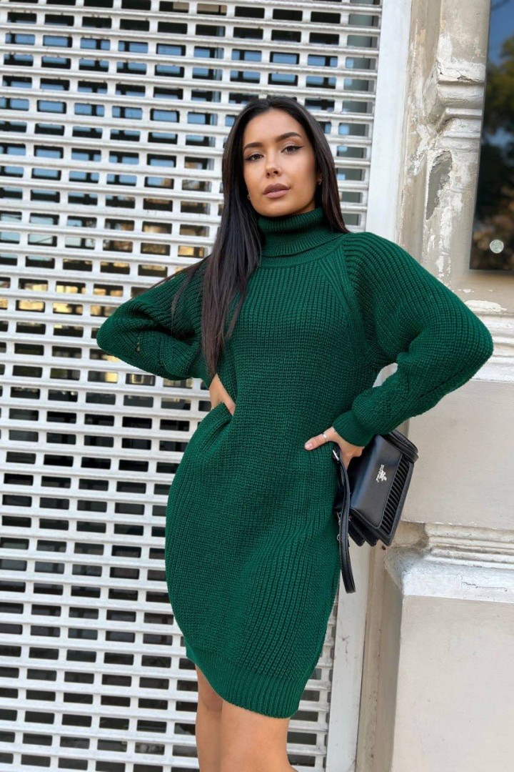 Вязаное платье с горловиной IND-5019A560