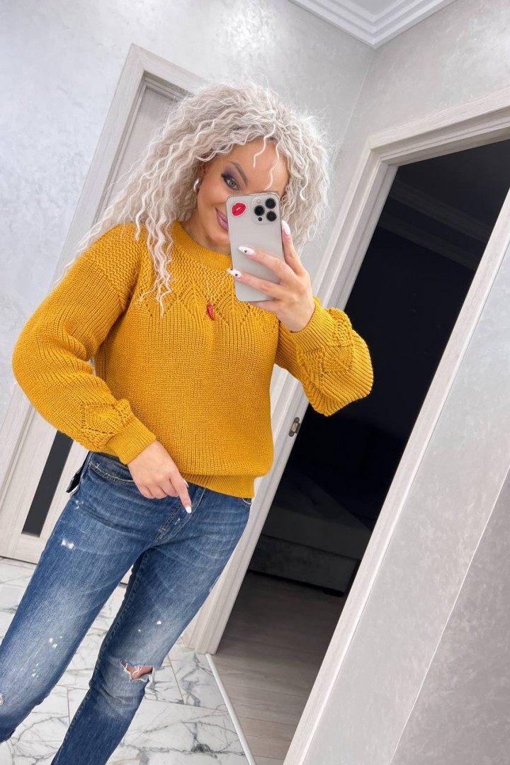 Женский однотонный свитер IND-5055A520