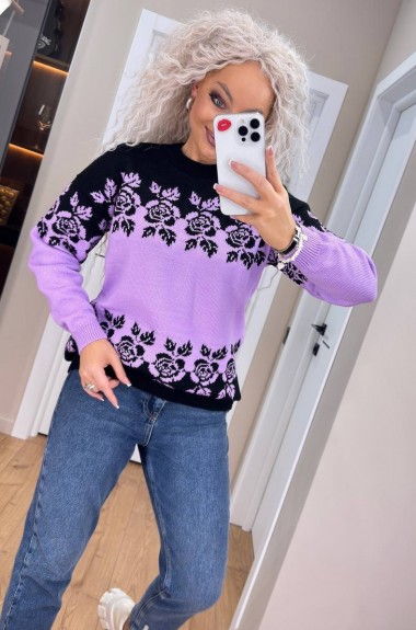 Свитер с цветочным орнаментом IND-5073A510