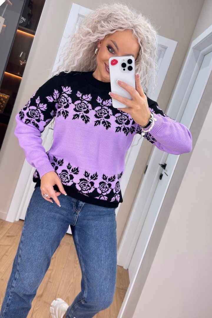 Свитер с цветочным орнаментом IND-5073A510