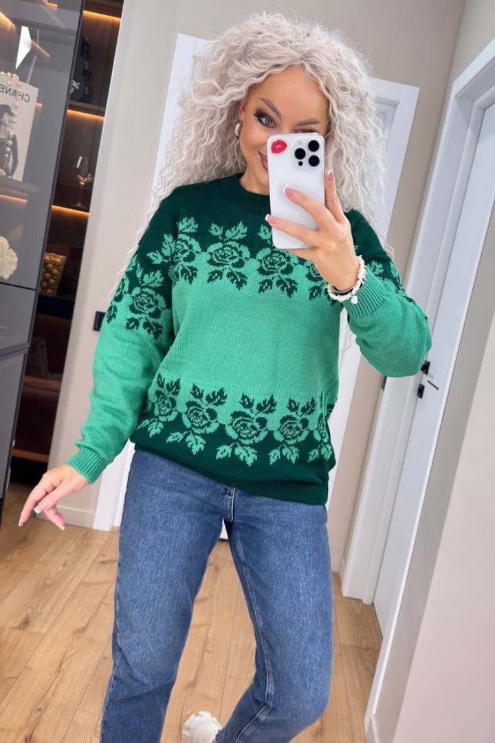 Свитер с цветочным орнаментом IND-5073A510