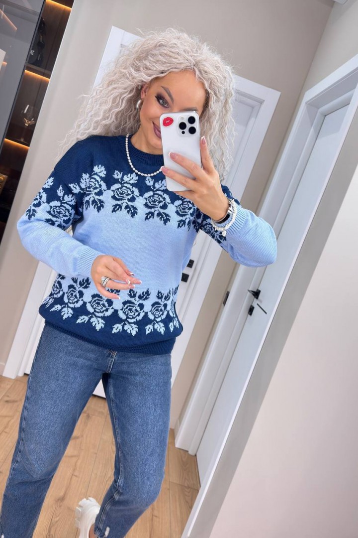 Свитер с цветочным орнаментом IND-5073A510