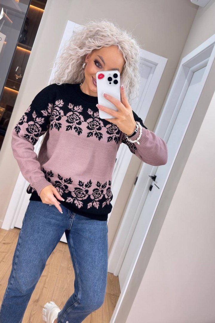 Свитер с цветочным орнаментом IND-5073A510