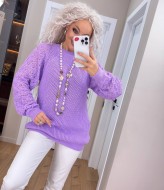 Женский свитер с ажурными рукавами IND-5076A580