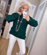 Женский свитер с ажурными рукавами IND-5076A580