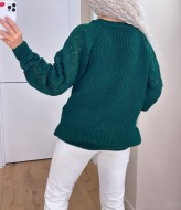 Женский свитер с ажурными рукавами IND-5076A580