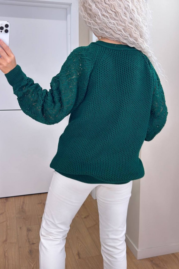 Женский свитер с ажурными рукавами IND-5076A580