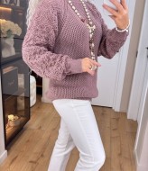 Женский свитер с ажурными рукавами IND-5076A580