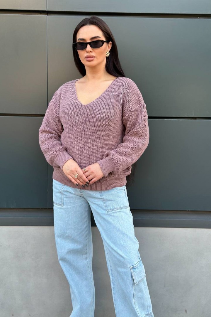 Свитер с глубоким V-образным вырезом IND-5080A480