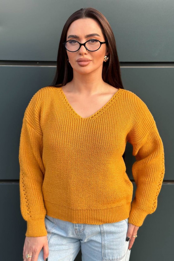 Свитер с глубоким V-образным вырезом IND-5080A480