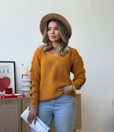 Свитер с разрезами на рукавах IND-5079A530