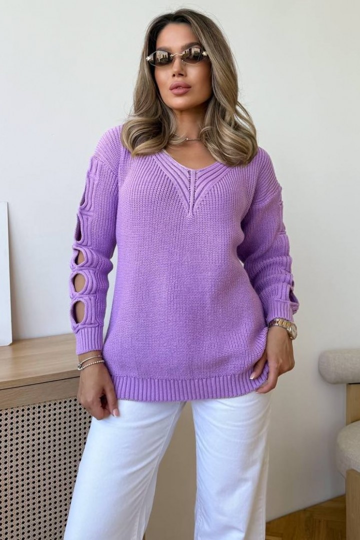 Свитер с разрезами на рукавах IND-5079A530