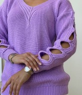 Свитер с разрезами на рукавах IND-5079A530