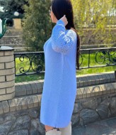 Вязаное платье с ажурными рукавами IND-5082A590