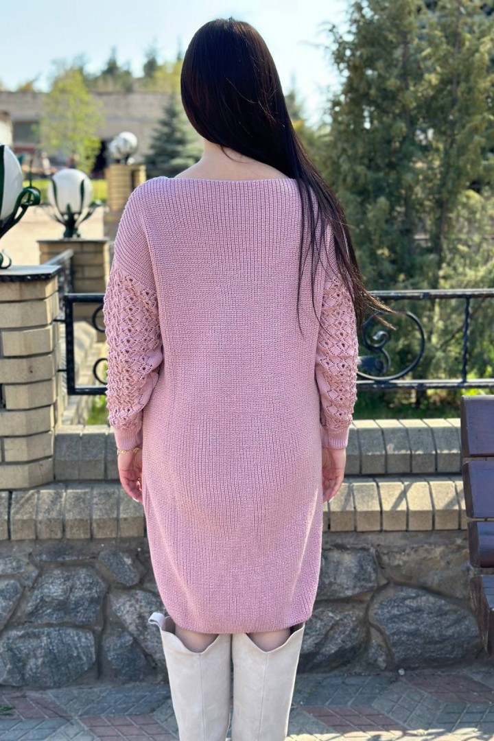 Вязаное платье с ажурными рукавами IND-5082A590