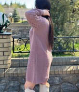 Вязаное платье с ажурными рукавами IND-5082A590