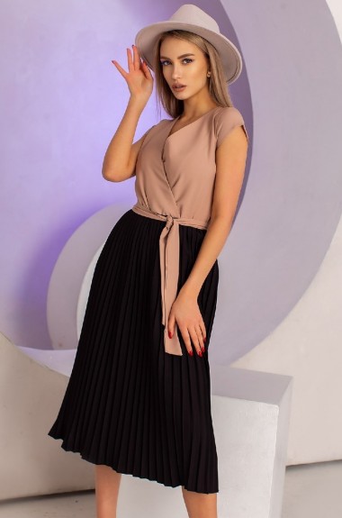 Платье с юбкой плиссе NJ-CF-322A8