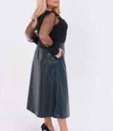 Костюм с кожаной юбкой BEL-79A22