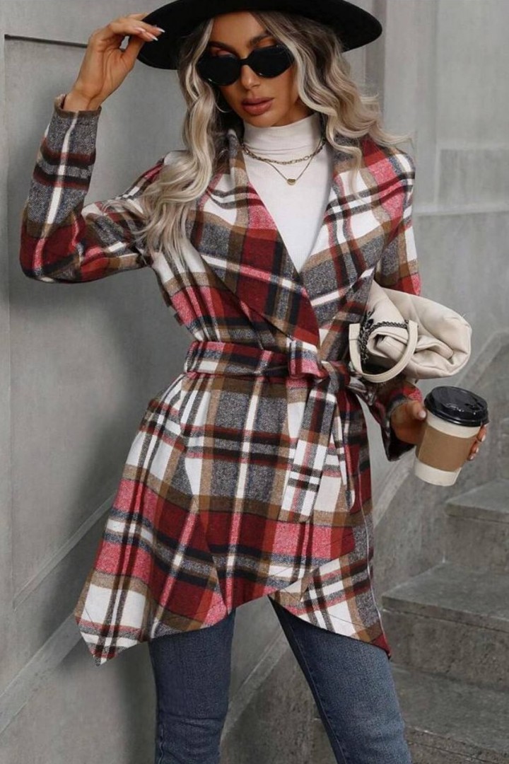 Жіночий кардиган у клітинку LSA-703A450