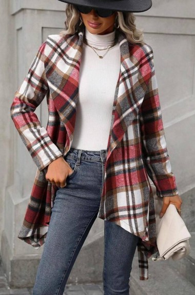 Кардиган женский в клетку LSA-703A450