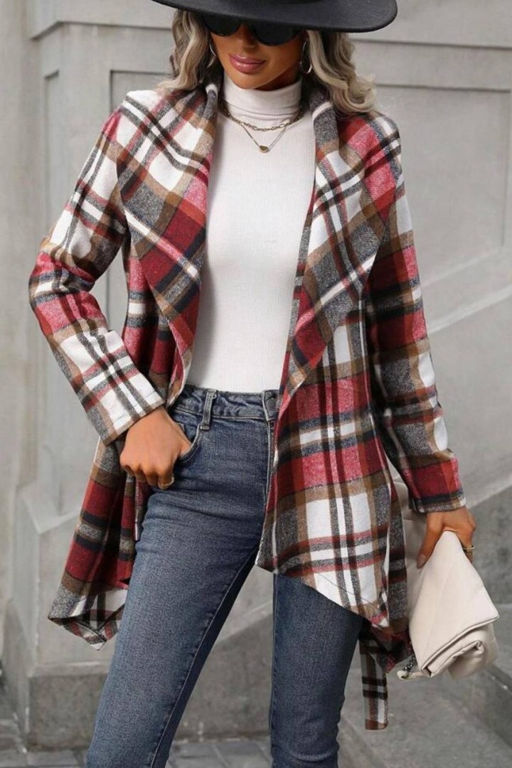 Жіночий кардиган у клітинку LSA-703A450