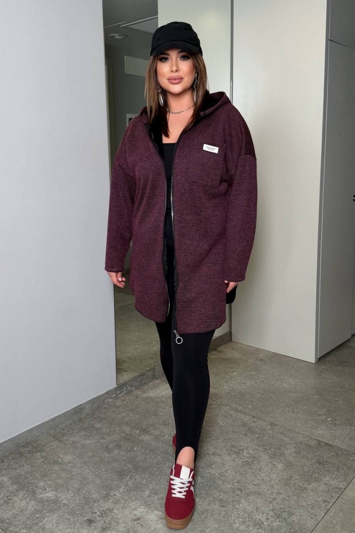 Кардиган на молнии с капюшоном AD-7932.1A320