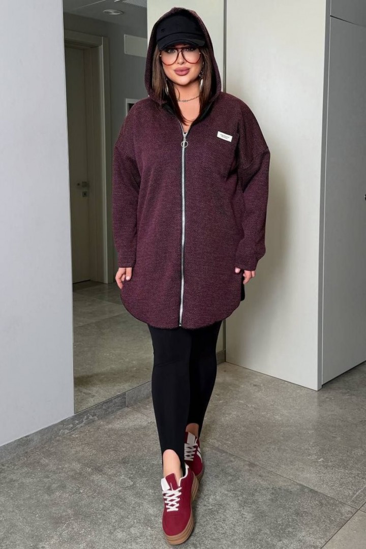 Кардиган на молнии с капюшоном AD-7932.1A320